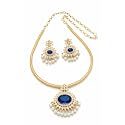 Antique Gold Plated Temple Jewellery Necklace Set with Earrings for Women, Traditional Indian Bridal Necklace Set, South Indian Choker Haram Style Jewellery Set, Ethnic Wedding for Women