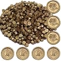 Antique Gold Wax Seal Beads, 400Pcs Sealing Wax Beads, Octagon Wax Sealing Beads, Vintage Gold Sealing Wax Beads Set for Wax Seal Stamp, Gift Wrapping, Letter Sealing (Antique Gold)