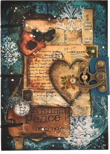 antique leather store heart print special binding a5 diary un-ruled 144 pages multicolor