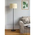 Floor Lamp Standing Modern Black 5ft Height Off White Lamp Shade 14 inches Drum Shade for Living Room Corner, Home, Hotel, Office