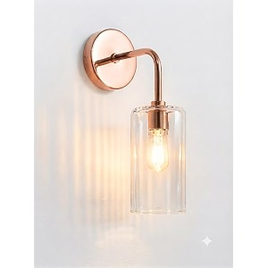 Antique Single Rose Gold Wall Light with