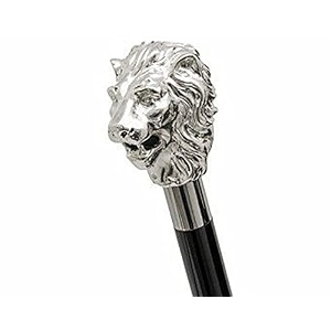 antique victorian silver lion head handle wooden walking stick cane gift for men39s amp women39s