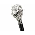 Antique Victorian Silver Lion Head Handle Wooden Walking Stick Cane Gift for Men's & Women's