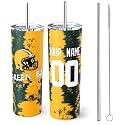 ANTKING Green Bay Tumbler 20oz Travel Mug Custom Name Number Gift