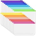 Antner 20PCS A6 Binder Pockets 6-Hole Budget Binder Inserts, 10 Assorted Color Zipper Pouch Folders Cash Stuffing Envelopes for Budgeting, Loose Leaf Filling Bags Money Organizer for A6 6-Ring Binders