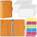 Antner Budget Binder with Zipper Envelopes, Money Organizer for Cash, Cash Envelopes for Budgeting, Budget Planner Savings Binder with Cash Envelopes &amp; Colorful Stickers for Money Saving, Dark Yellow
