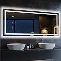 Antok 28x60 LED Bathroom Mirror with Lights, Frontlit + Backlit