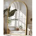 Antok 76" x44” Arched Full Length Mirror, Floor Mirror with Stand,Gold