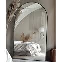 Antok 76" x44” Arched Full Length Mirror, Floor Mirror with Stand,Black
