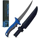 ANTOWIN 7" Fillet Knife for Fish, Pro-Grade Japanese SG2 Stainless Steel Blade, Heavy Duty Fishing Filet Knives Saltwater with SharkGrip Pro Ergonomic Handle, Cuchillo with Premium Nylon Sheath