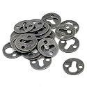 Antrader Metal Round Type Keyhole Shelf Brackets Hangers for Picture Frame Hanging with Screws Pack of 24 (Bronze Tone)