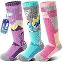 ANTSANG 3 Pairs Kids Merino Wool Ski Socks, Boys Girls Thermal Warm Socks
