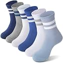ANTSANG Kids School Athletic Sports Cotton Socks,Teen Girls Boys Crew Socks
