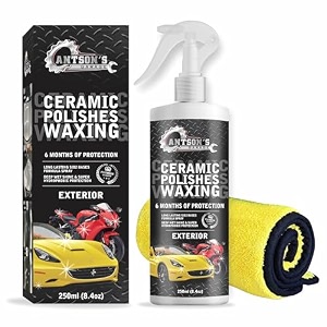 antson ceramic polish waxing for car hydrophobic spray with extreme gloss slickness amp uv protection includes 1 cloth 1 spray ciramic polishmulticolor