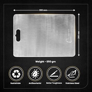food grade stainless steel chopping cutting board for kitchen size- large