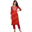 anubhutee Rayon Leheriya Printed Festive Straight Kurta