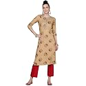 anubhutee Women39s Cotton Beige Thread Work Abstract