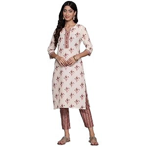 anubhutee Womens Cotton Blend Floral Printed Off