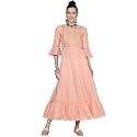 anubhutee Women39s Maxi Cotton Lavender Mirror Work