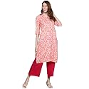 anubhutee Women39s Cotton Pink Floral Printed Straight