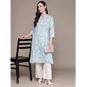 anubhutee Women39s Viscose Rayon Blue Ethnic Motifs