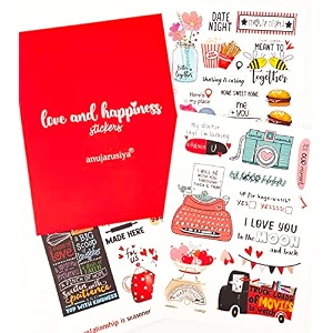 anujarusiya love stickers  95 cute self adhesive stickers  matte laminated paper stickers perfect for anniversary gift greeting decor