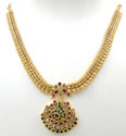 Anujeet Fashion Hub Gold Plated Covering 5 metal Impon AD Stone Fancy Necklace For Women/Girls Gold-plated Plated Copper Necklace
