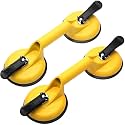 Vacuum Suction Cup Glass Lifter for Glass Tiles Mirror Granite Lifting Dent Remover Gripper Double Claw (2 Pack)