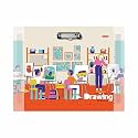 Anupam A3 Extra Large Clipboard – 43 x 32 cm Multiprinted Wooden Drawing Board with Decorative Clip – Design Horizontal Lap Board for Sketching, Art, and Writing Supplies - Trendy Lap Board