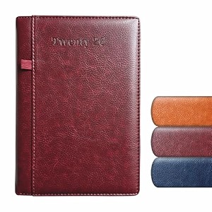 anupam exec 2027 diary with dates - a5 21x14cm 80 gsm daily planner full page per day with monthly calendar 365 days new year diary pen holder leather pu cover daily diary for office - maroon