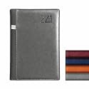 Anupam Exec 2027 Diary with Dates - B5 (25x17cm) 80 GSM Daily Planner Full Page Per Day with Monthly Calendar, 365 Days New Year Diary, Pen Holder, Leather PU Cover, Daily Diary for Office - Grey