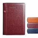 Anupam Exec 2027 Diary with Dates - B5 (25x17cm) 80 GSM Daily Planner Full Page Per Day with Monthly Calendar, 365 Days New Year Diary, Pen Holder, Leather PU Cover, Daily Diary for Office - Maroon