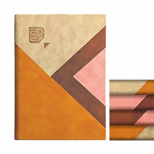 anupam fuzen 2027 diary with dates 2027 daily planner full page per day with monthly calendar january to december new year diary 2027 size b5 25x17cm 365 days pu cover daily notebook 80gsm - yellow