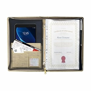anupam multipurpose portfolio premium file folders for certificates documents holder document bag portfolio executive file  a4 5 leafs strong zipper  men amp women cream