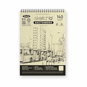anupam sketcho sketch book a3 top wiro bound drawing book acid free paper 140 gsm professional-grade sheets for artists professional 25 sheets 50 pages