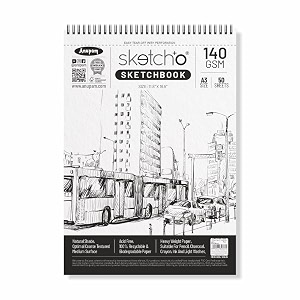 anupam sketcho sketch book a3 top wiro bound drawing book acid free paper 140 gsm professional-grade sheetsfor artists professional 50 sheets 100 pages