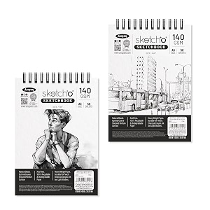 anupam sketch-o sketchbook a6  50 sheets 100 pages  140gsm  durable acid free drawing paper  top spiral-bound sketchpad for artists amp professionals for marker colored pencil charcoal set of 2