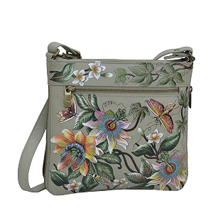 Anuschka Womens Leather Crossbody Bag - Hand-Painted