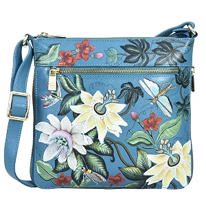 Anuschka Womens Leather Crossbody Bag - Hand-Painted