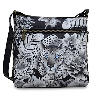 Anuschka Womens Leather Crossbody Bag - Hand-Painted