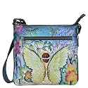 Anuschka Womens Leather Crossbody Bag Hand-Painted