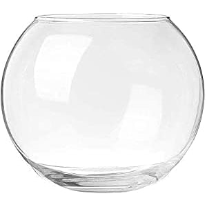 glass terrarium bowl fish bowl crystal clear aquarium bowl for fish round bubble vase for events decorating home decor or office decor pack of 1_6 inch