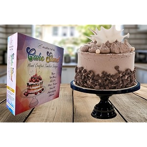 black metal cake stand pedestal  round non-revolving 934 diameter by 534 height dessert display  sturdy cake holder for birthday wedding anniversary amp party decor