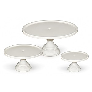 white cake stand set of 3 pieces  1334 1134 amp 934 cake display stands  pedestal dessert stands for birthday anniversary wedding party amp decoration  easy to assemble