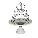 White Metal Cake Stand – 13" Top Diameter, 6.5" Height – Pedestal Dessert Display for Cakes &amp; Events