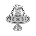 Non Revolving Cake Stand Pedestal 11" Diameter (Top), Strong Metal (Silver)