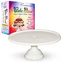Cake Stand Pedestal 9" Diameter (Top), Strong Metal (White)