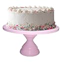 Non Revolving Cake Stand Pedestal 13" Diameter (Top), Strong Metal (Pink)