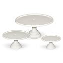 White Cake Stand Set of 3 Pieces | 13", 11" &amp; 9" Cake Display Stands | Pedestal Dessert Stands for Birthday, Anniversary, Wedding, Party &amp; Decoration | Easy to Assemble