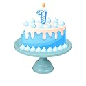 Non Revolving Cake Stand Pedestal 11" Diameter (Top), Strong Metal (Sky Blue)